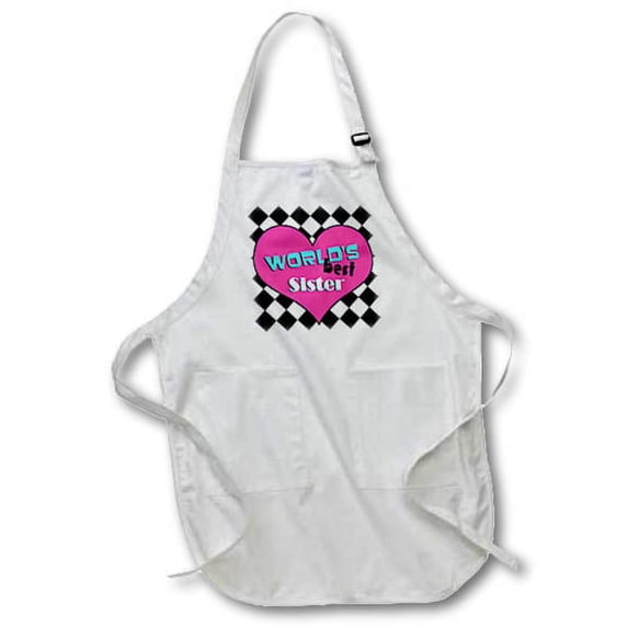 3dRose, Worlds Best Sister, Full Length Apron with Pockets 22w x 30l