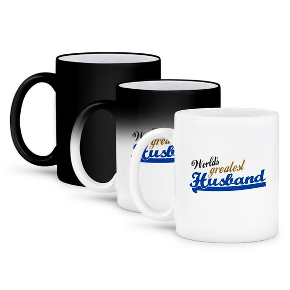 3dRose, Worlds Greatest Husband - Romantic Marriage Or Wedding Gift Anniversary For Him - Best Hubby, 11oz Magic Transforming Mug