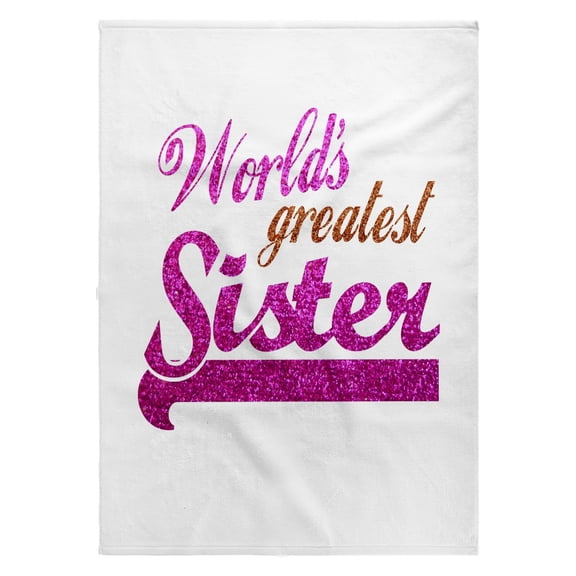 3dRose, Worlds Greatest Sister - hot pink and gold text - suitable for little younger or big elder sisters, 22x30 Bath Hand Pool Towel
