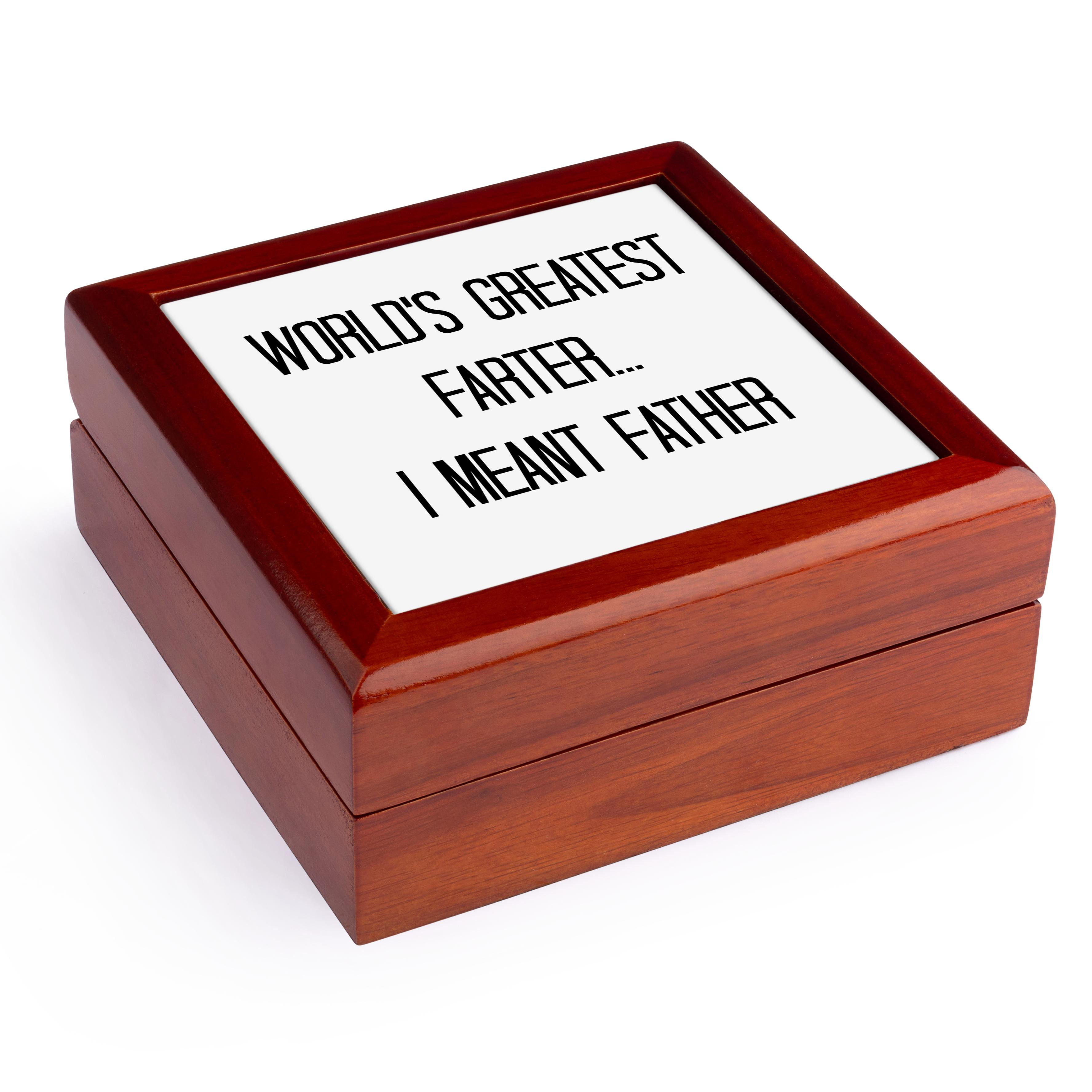 3dRose, Worlds greatest farter…I meant Father, Jewelry Box 5.5x5.5 inch with 4 inch tile