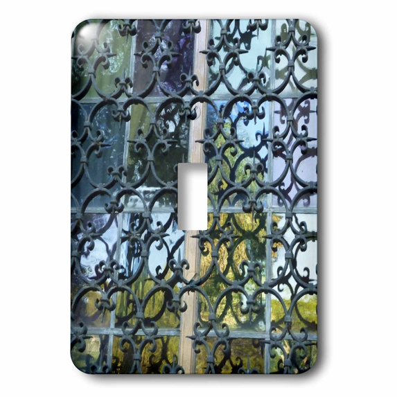 3dRose, Wrought Iron and Stained Glass, single toggle switch