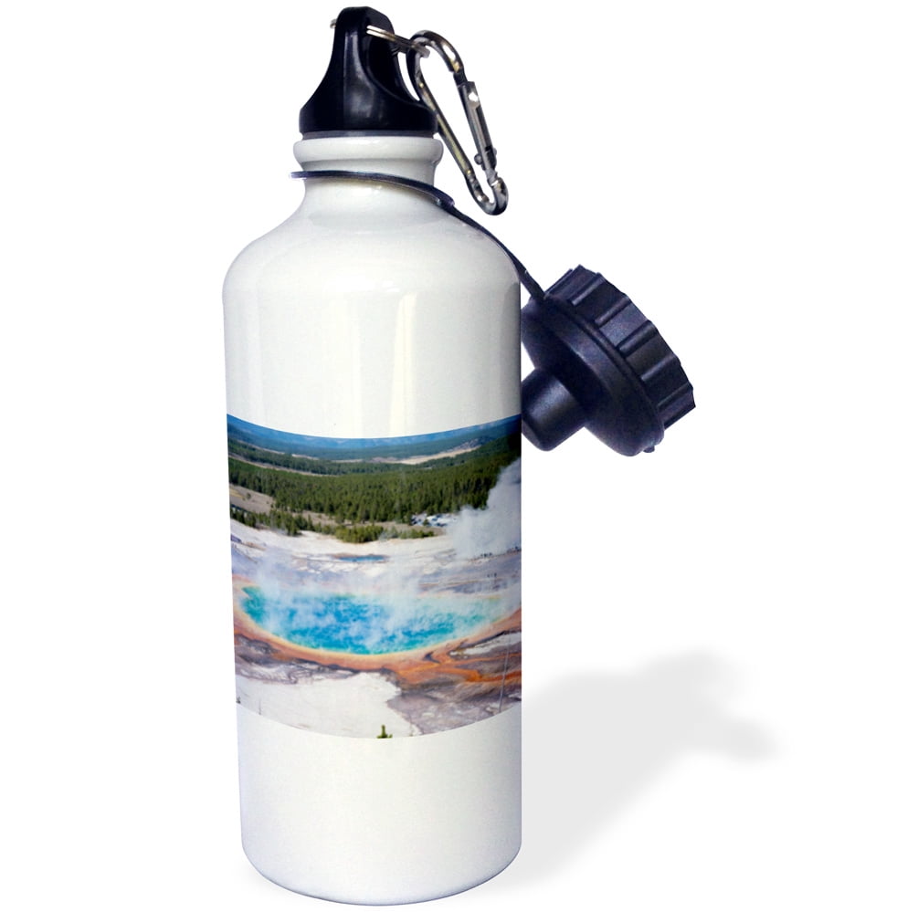 Wyoming Yellowstone Wall Clock - Grand Prismatic Geyser Photo, 15x15 Inch Aluminum