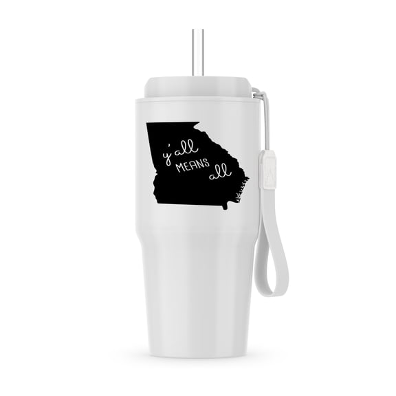 Yall Means All Written Inside The State Of Georgia. Black On White., 20oz Tumbler