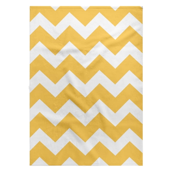 3dRose, Yellow Chevron zig zag pattern - bold mustard and white zigzags, 22x30 Bath Hand Pool Towel