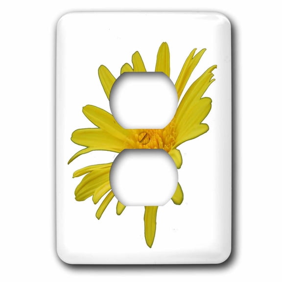 3dRose, Yellow Daisy Flower Isolated, 2 plug outlet cover