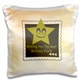 thumbnail image 1 of 3dRose, Yellow Star Birthday Wishes postage stamp, 16x16 inch Pillow Case, 1 of 1