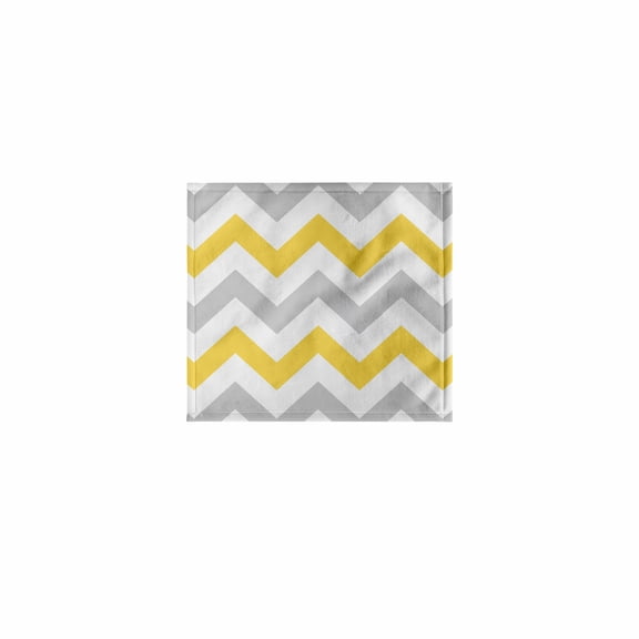 3dRose, Yellow and Grey Chevron zig zag pattern - gray white zigzag stripes, 11x12 Wash Cloth for Face and Body