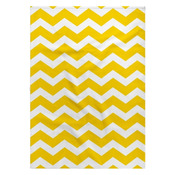3dRose, Yellow and White Chevron Zig Zag Pattern - Modern Contemporary zigzag stripes - trendy zig zags, 22x30 Bath Hand Pool Towel