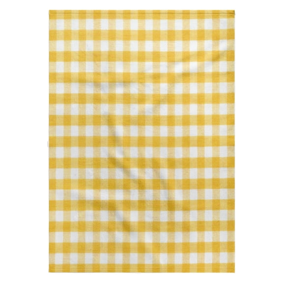 3dRose, Yellow and white Gingham pattern - sunny checkered rustic country kitchen checked dining theme check, 22x30 Bath Hand Pool Towel