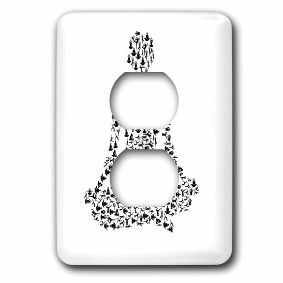 3dRose, Yoga Person Meditating Abstract Design Illustration Art Graphic, 2 plug outlet cover
