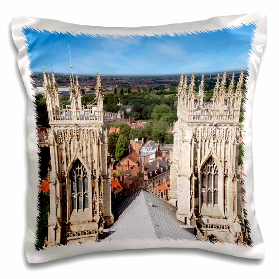 3dRose, York Minster, Cathedral, North Yorkshire, England - EU33 MGL0003 - Miva Stock, 16x16 inch Pillow Case