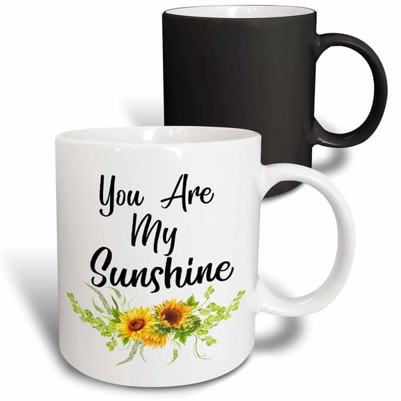 3drose, You Are My Sunshine with Yellow Sunflowers, 11oz Magic Transforming Mug