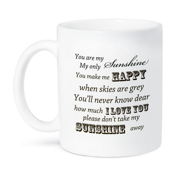 3dRose, You Are My Sunshine- Word Art- Vintage Song, 11oz Mug