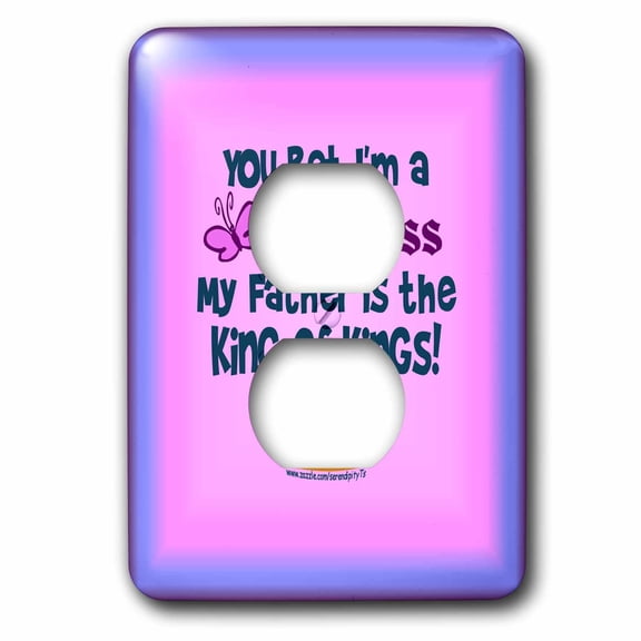 3dRose, You Bet Im A Princess on Pink, 2 plug outlet cover