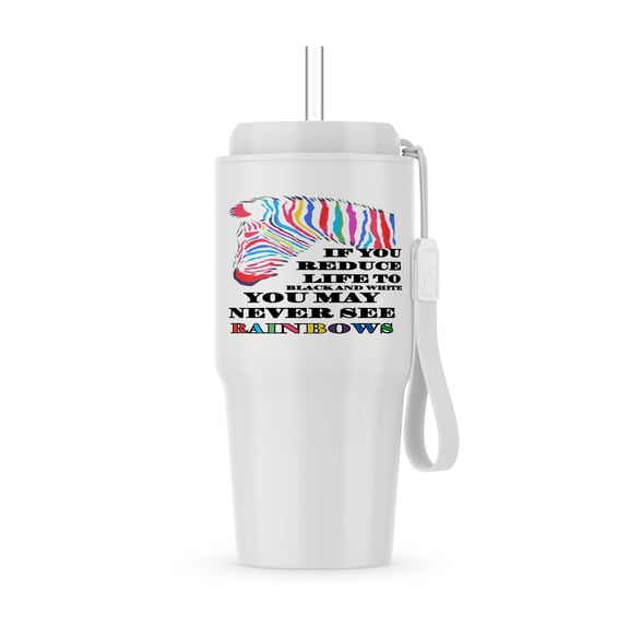 3dRose, You May Never See Rainbows Zebra Vector Art, 20oz Tumbler