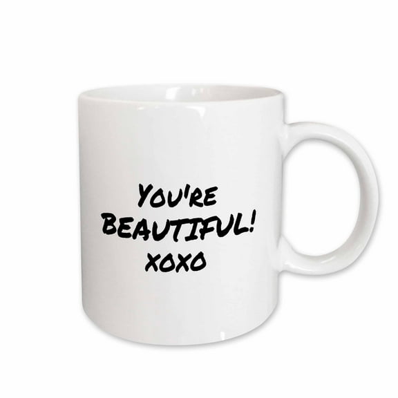 3drose, You Are Beautiful - Fun and Uplifting Flattering Complimentary Text, 15oz Mug