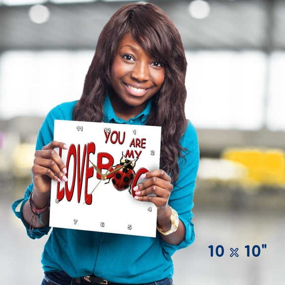 3dRose, You are My Love Bug, 10x10 Wall Clock