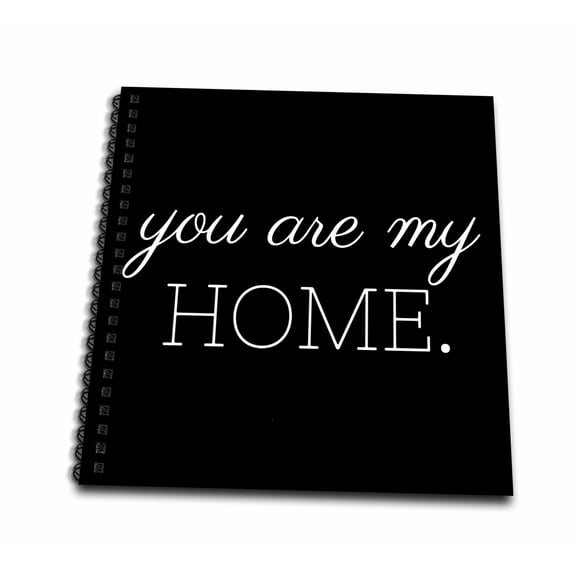 3dRose, You are my home, white lettering on a black background, Mini Notepad 4 x 4 inch
