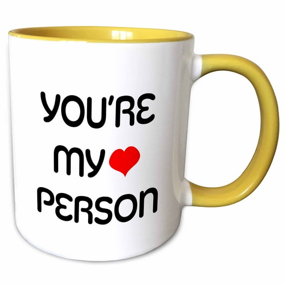 3drose, Youre My Person, 15oz Two-tone Yellow Mug