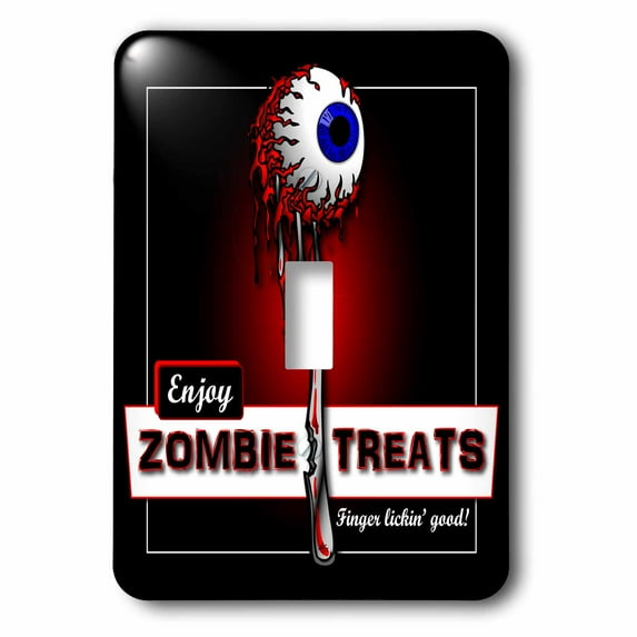 3dRose, ZOMBIES zombie treats 2 on black, single toggle switch