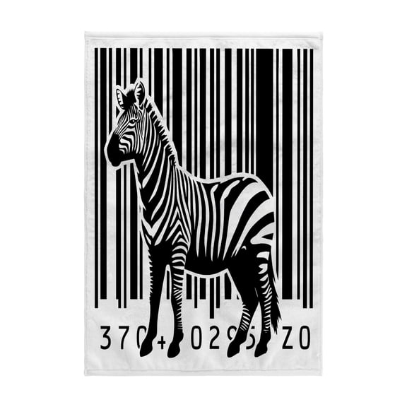 3dRose, Zebra Barcode Stripes Design, 15x22 Hand Towel