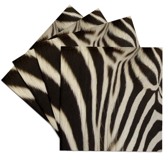 3drose, Zebra up Close, Set of 4 Ceramic Tile Coasters