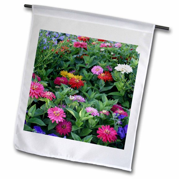 3dRose, Zinnias, 12 x 18 inch Garden Flag