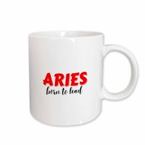 3drose, Zodiac Sign - Aries - Born to Lead Text, 15oz Mug