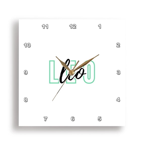 3dRose, Zodiac Sign - Leo Text, 15x15 Wall Clock