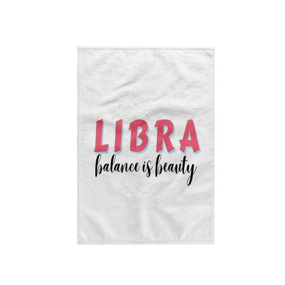 3dRose, Zodiac Sign - Libra - Balance is Beauty Text, 15x22 Hand Towel