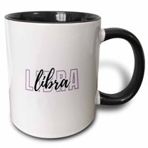 3drose, Zodiac Sign - Libra Text, 15oz Two-tone Black Mug