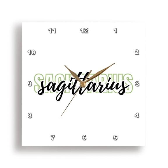 3dRose, Zodiac Sign - Saggitarius Text, 15x15 Wall Clock