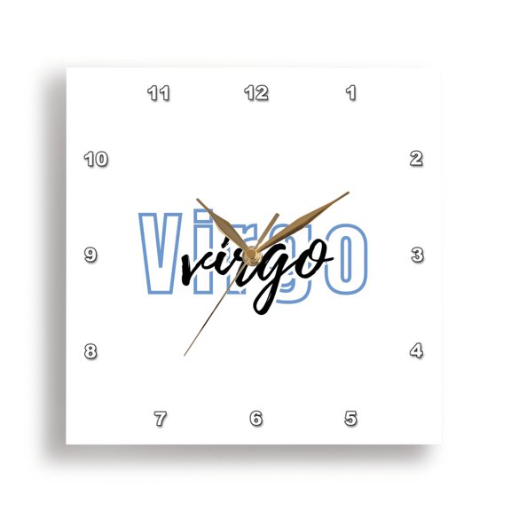 3dRose, Zodiac Sign - Virgo Text, 15x15 Wall Clock