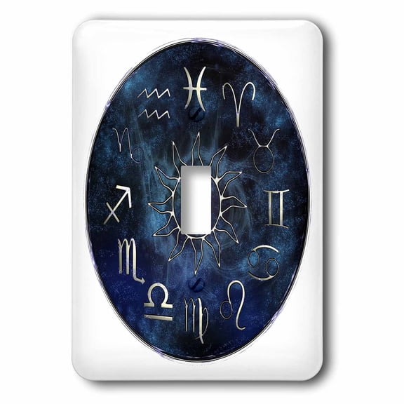 3dRose, Zodiac chart of astrology symbols from western astrology., single toggle switch