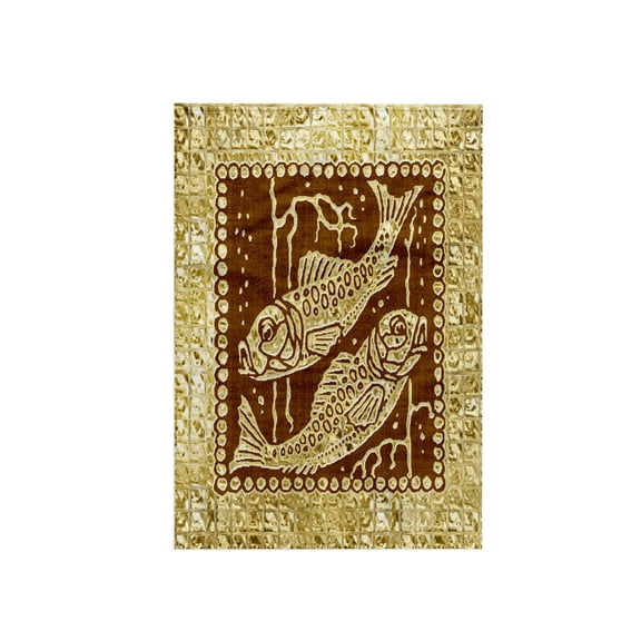 3dRose, Zodiacal Constellation Pisces, Gold and Brown Design, 15x22 Hand Towel