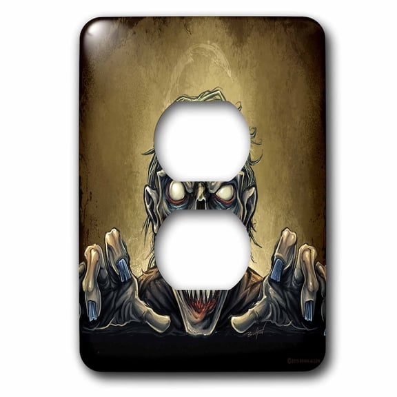 3dRose, Zombie crawling towards you , 2 plug outlet cover