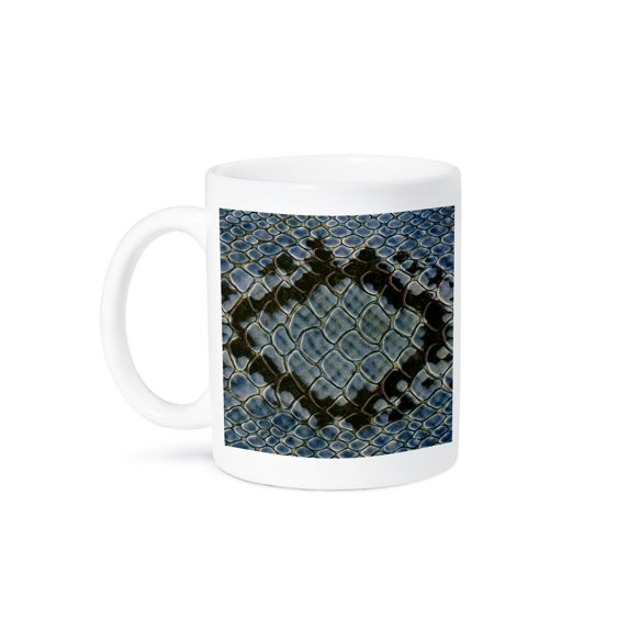 3dRose, blue snakeskin pattern horizontal, 11oz Mug