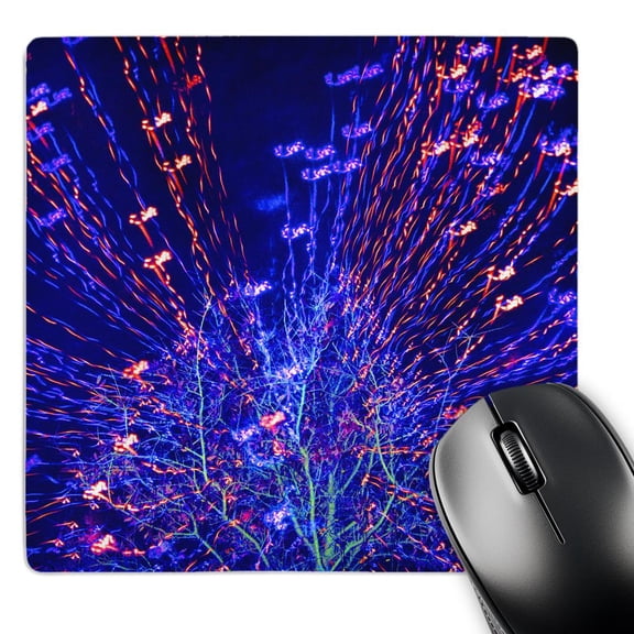 3dRose, blue tree zoom lights, MousePad