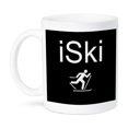 thumbnail image 1 of 3dRose, iSki, white lettering on black background with picture of skier, 11oz Mug, 1 of 7
