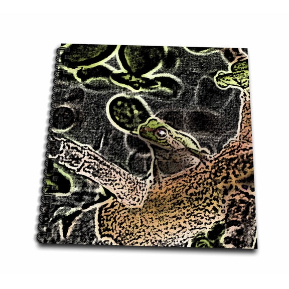 3dRose, invert tree frog in tree painting , Drawing Book 8 x 8 inch