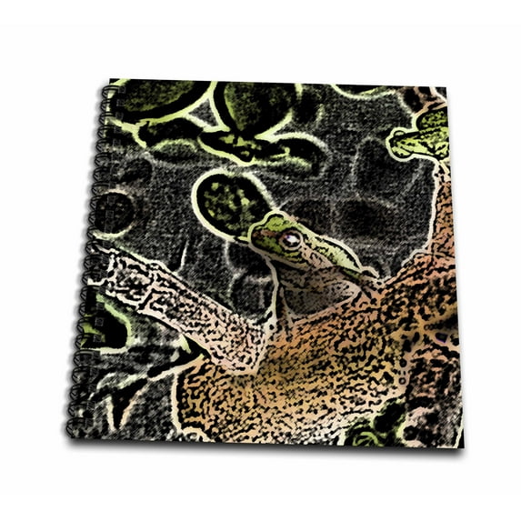 3dRose, invert tree frog in tree painting , Drawing Book 8 x 8 inch
