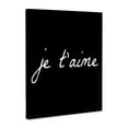 thumbnail image 1 of 3dRose, je taime I love you in French white lettering on a black background, Museum Grade Canvas Wrap 8x10, 1 of 7