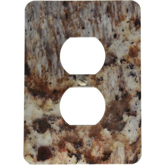 3dRose, Santa Cecilia granite print, 2 plug outlet cover