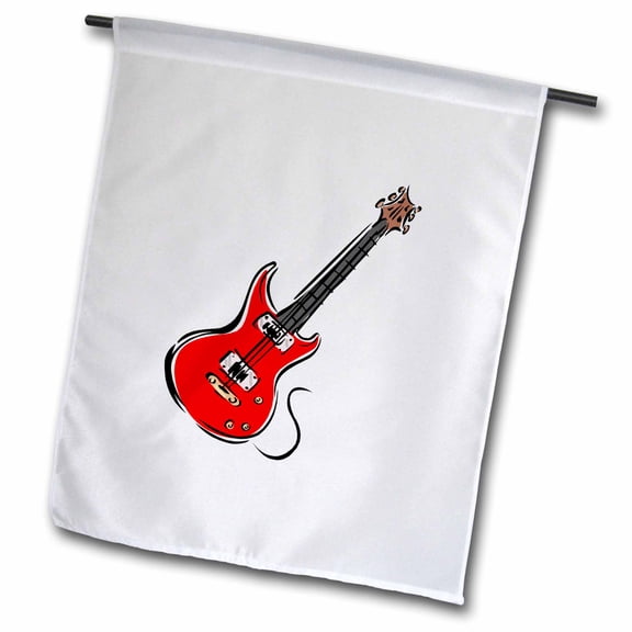 3dRose, red electric guitar music graphic, 12 x 18 inch Garden Flag