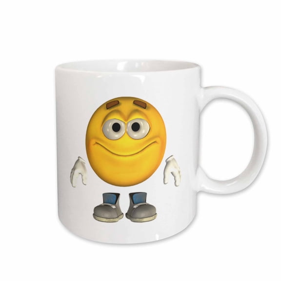 3drose, Smiling Emoticon Cartoon Character, 15oz Mug