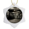 thumbnail image 1 of 3drose, Subway Station, Sepia, 3 inch Snowflake Porcelain Ornament, 1 of 7