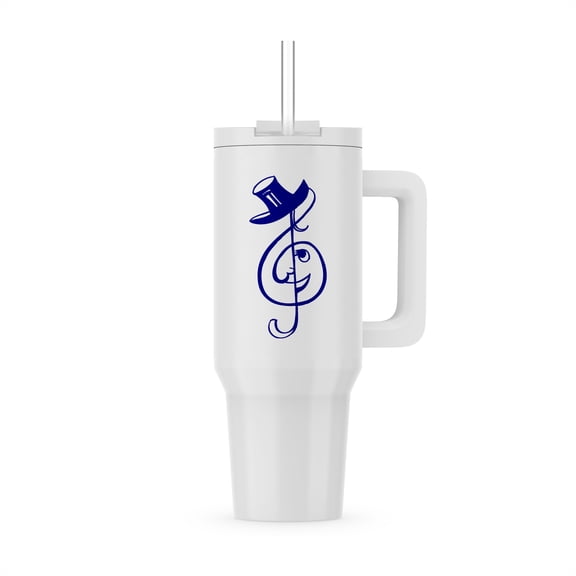 Treble Blue Clef Face Top Hat Music Design, 40oz Tumbler