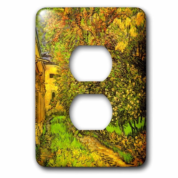 3dRose, van Gogh - The Garden of Saint Paul Hospital, 2 plug outlet cover