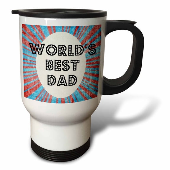 3drose, Worlds Best Dad Stripes - Fathers Day - Art, 14oz Stainless Steel Travel Mug