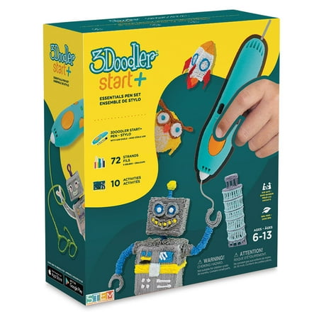 3Doodler - Start+ Essentials 3D Printing Pen Set for Kids, Easy to Use, Learn from Home Art Activity Set, Educational STEM Ages 6+ - Blue